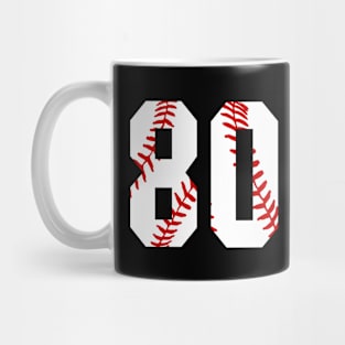 Baseball Number 80 #80 Baseball Shirt Jersey Favorite Player Biggest Fan Mug